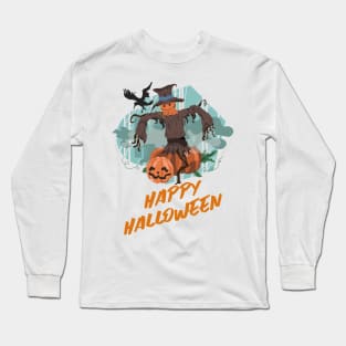 Cool Scarecrow Halloween Design Long Sleeve T-Shirt